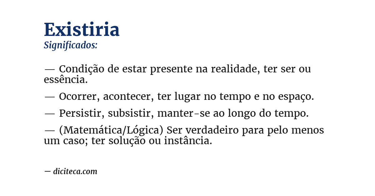Significado de existiria