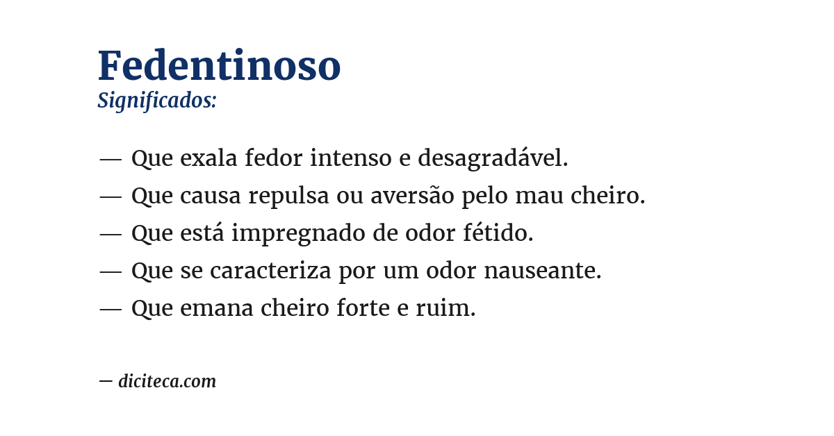 Significado de fedentinoso