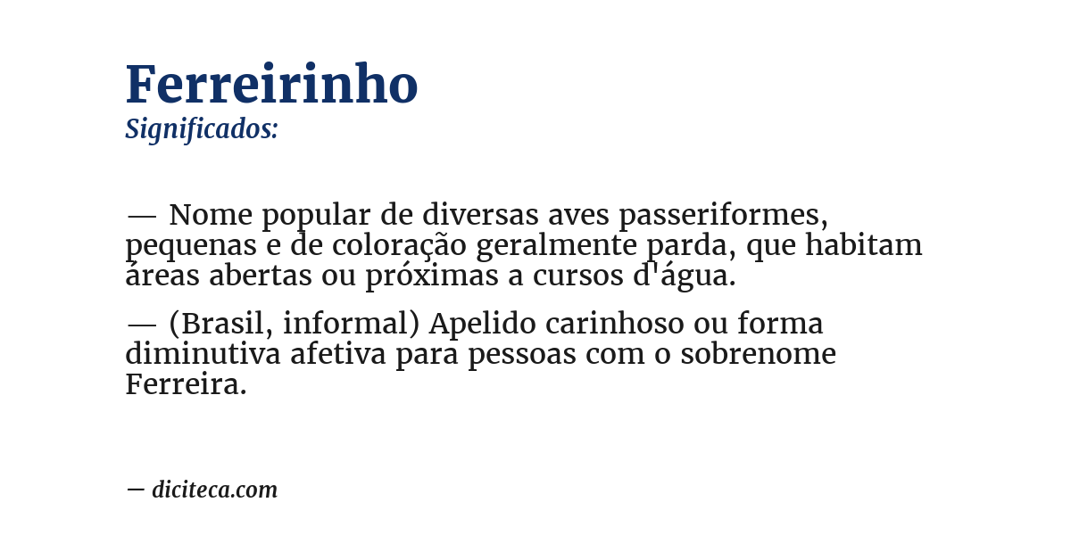 Significado de ferreirinho