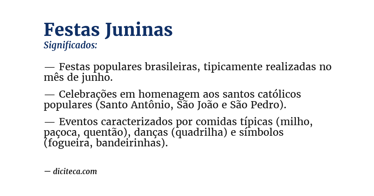 Significado de festas juninas
