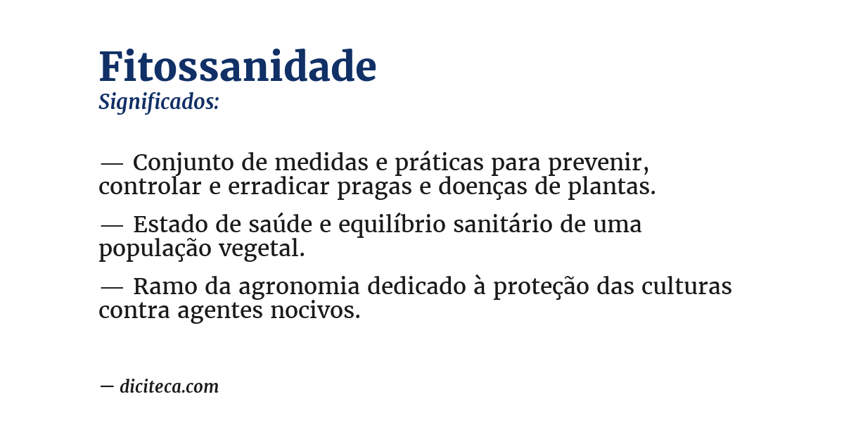 Significado de fitossanidade