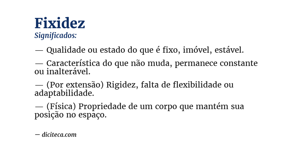 Significado de fixidez