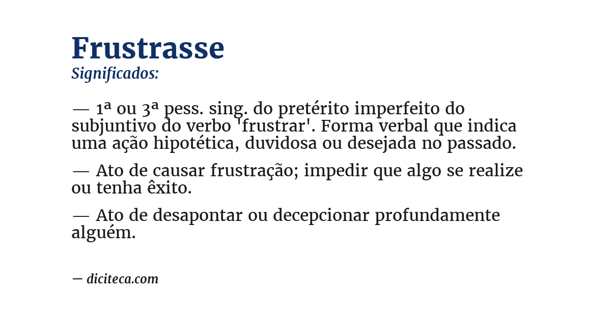 Significado de frustrasse