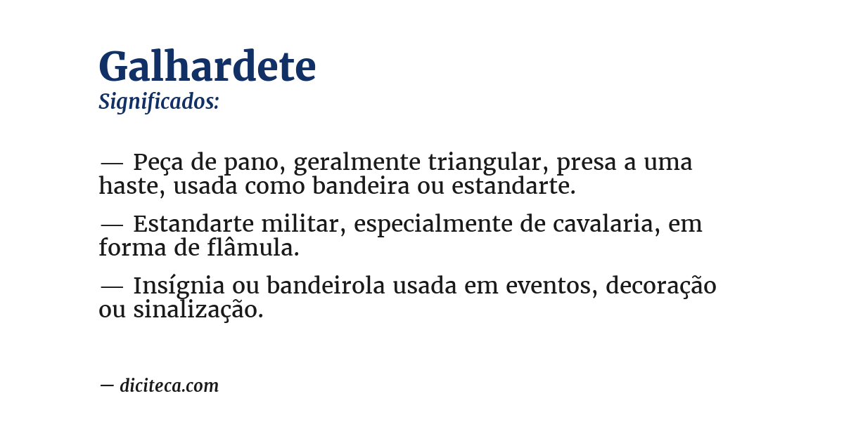 Significado de galhardete