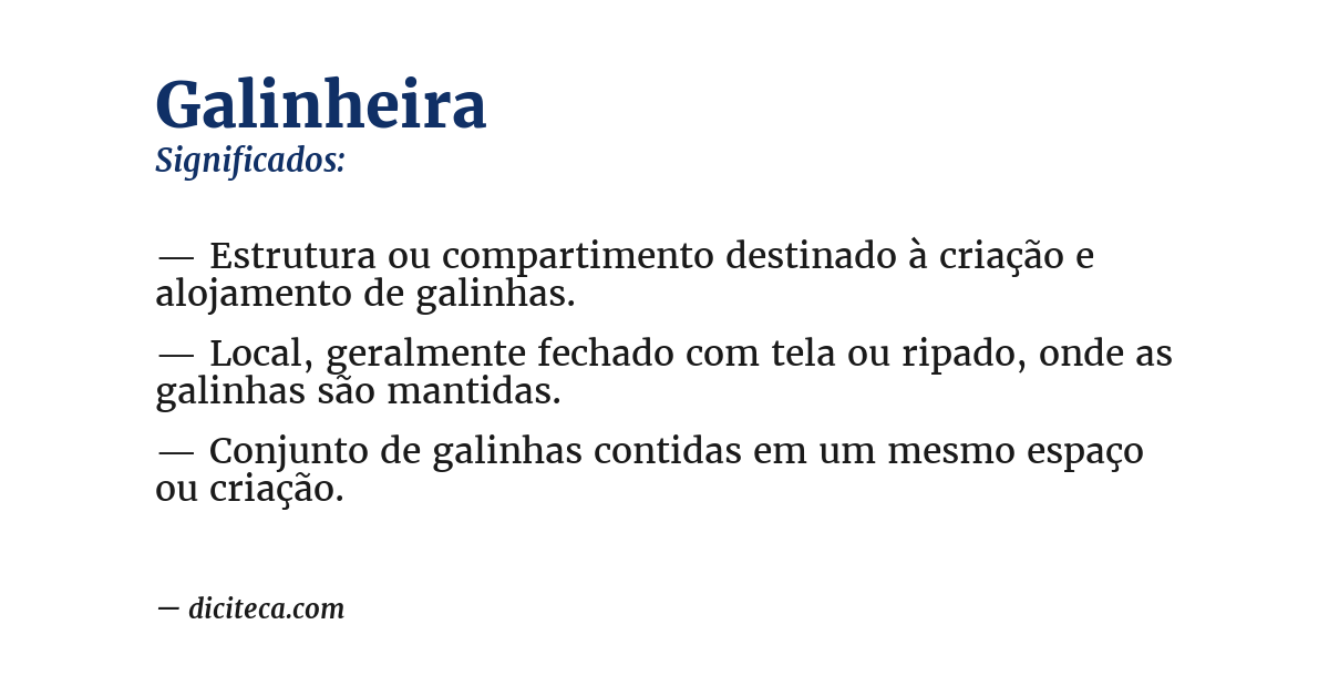 Significado de galinheira
