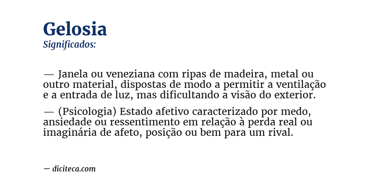 Significado de gelosia