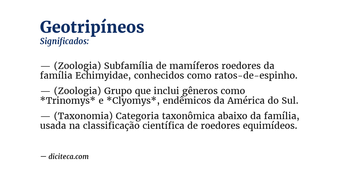 Significado de geotripíneos
