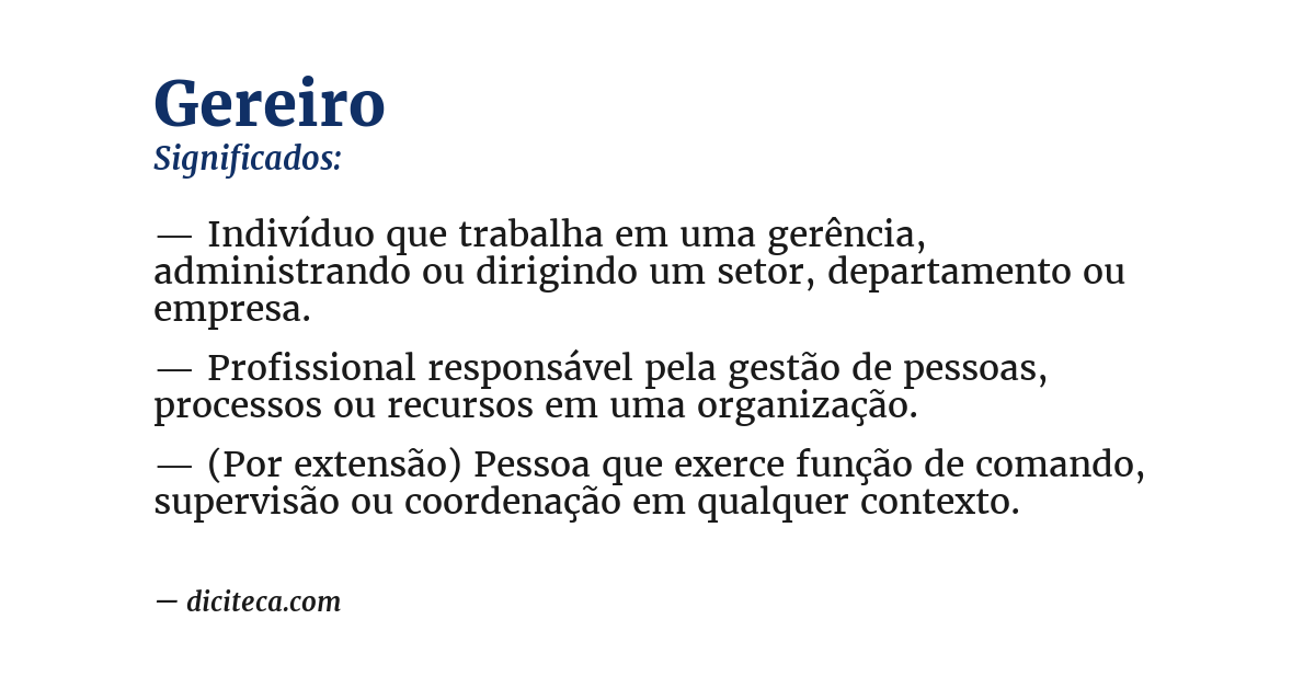 Significado de gereiro