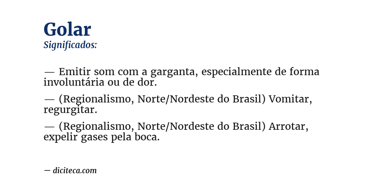 Significado de golar