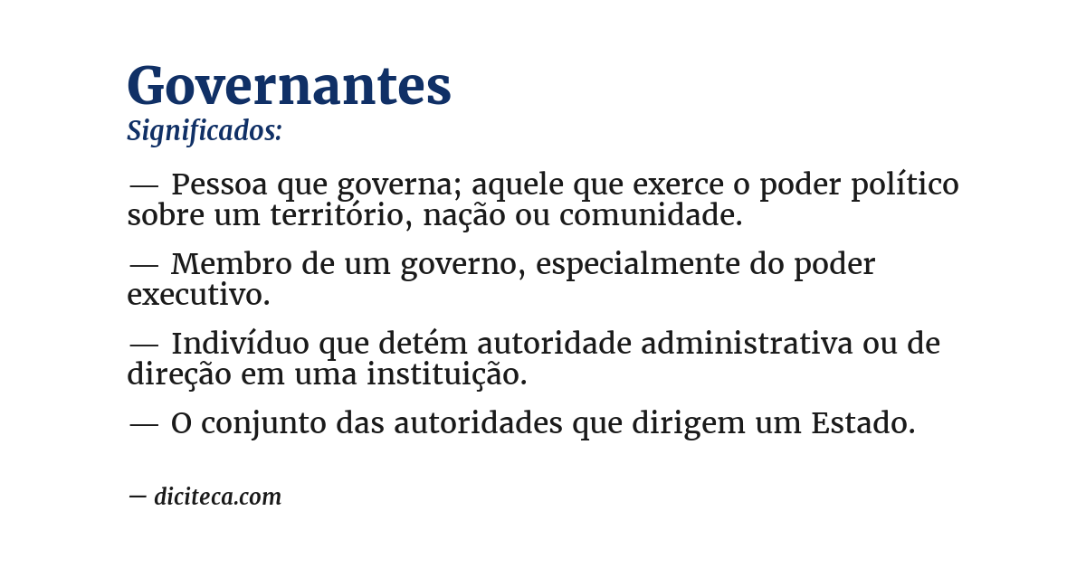 Significado de governantes