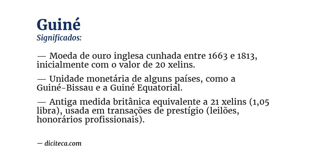 Significado de guiné