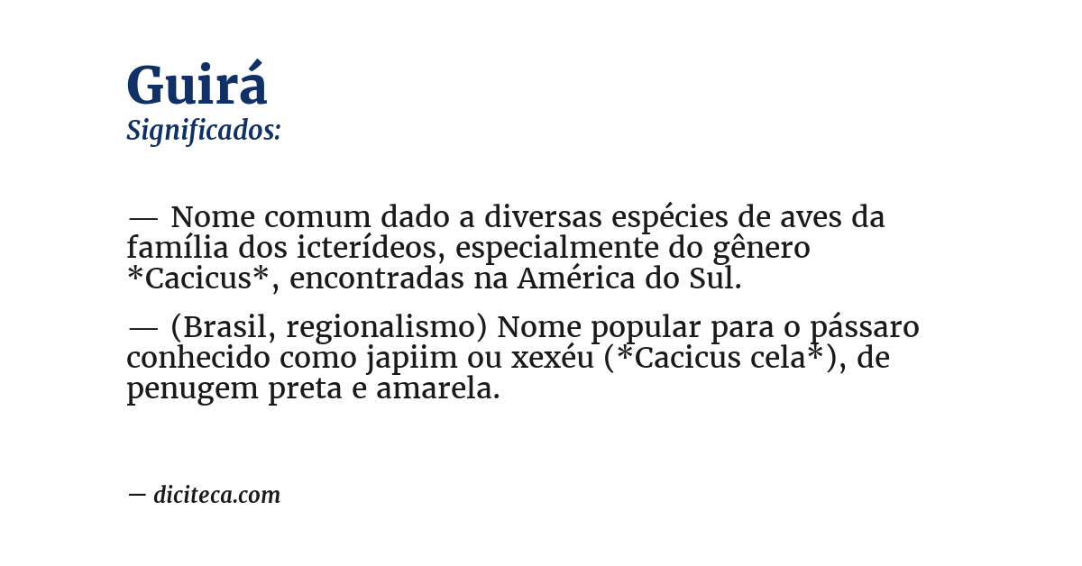 Significado de guirá