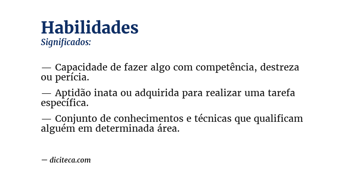 Significado de habilidades
