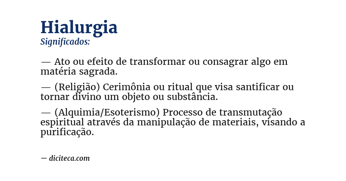Significado de hialurgia