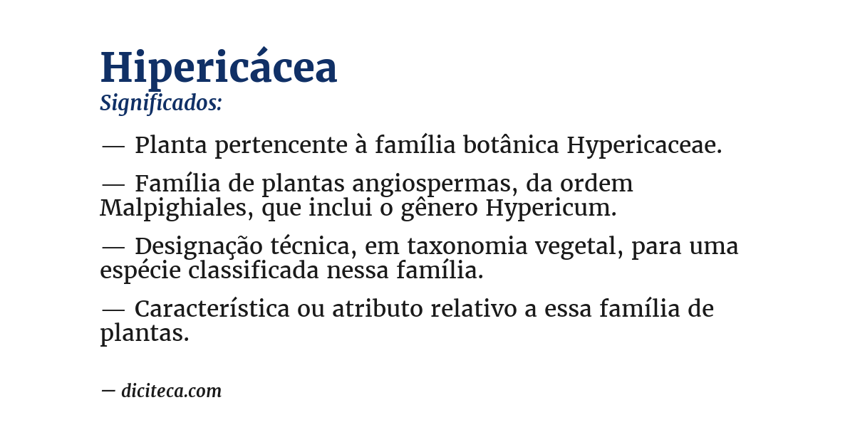 Significado de hipericácea