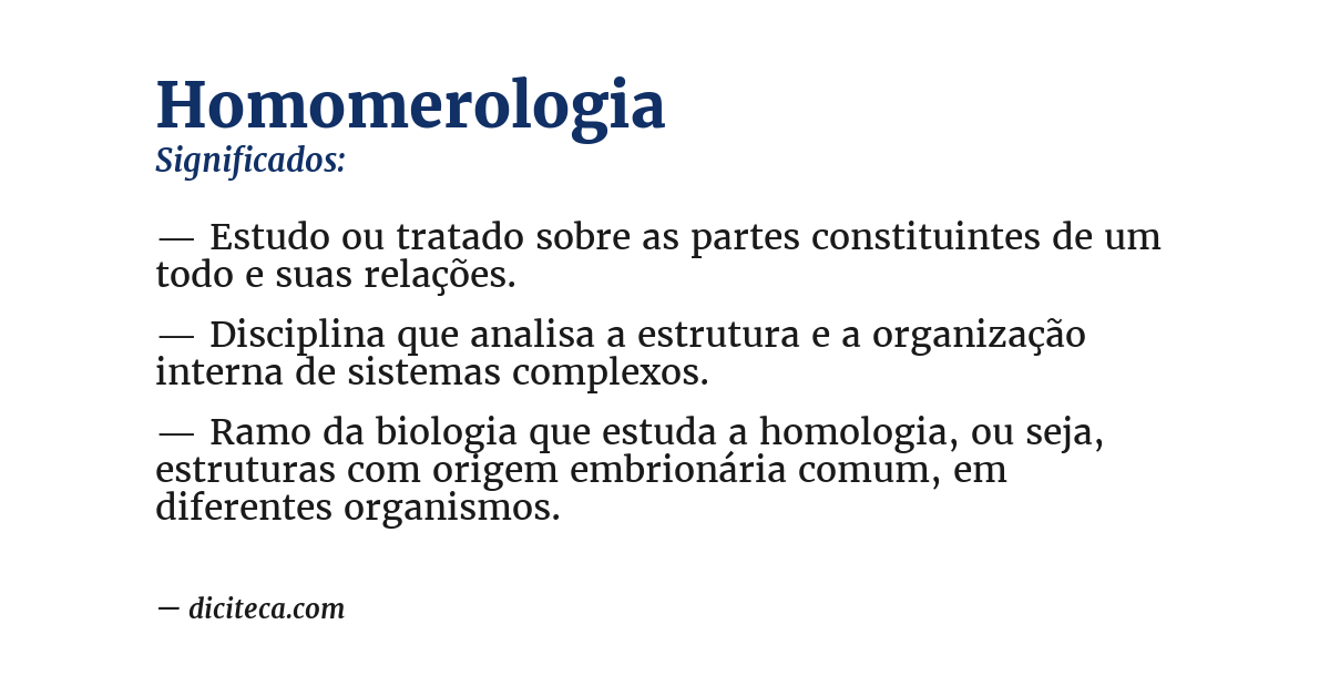 Significado de homomerologia