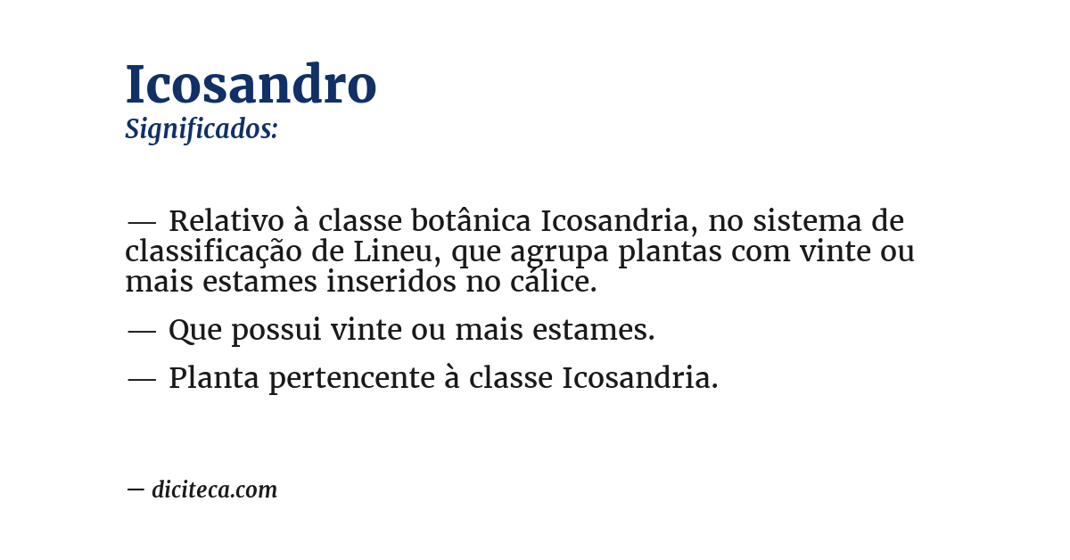 Significado de icosandro