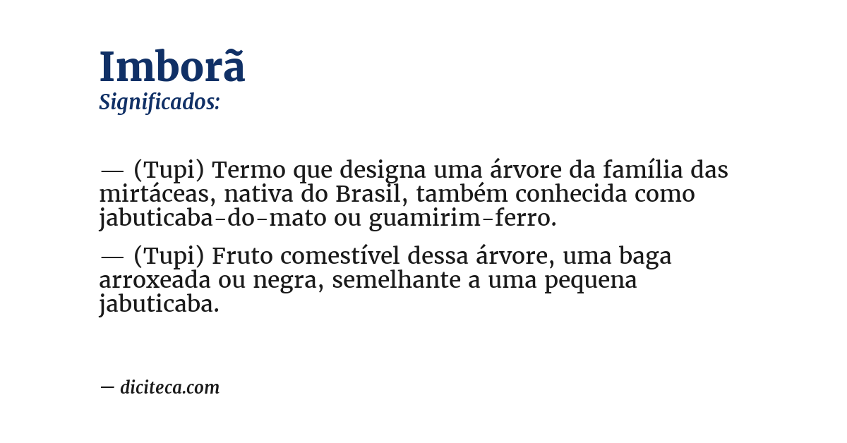 Significado de imborã
