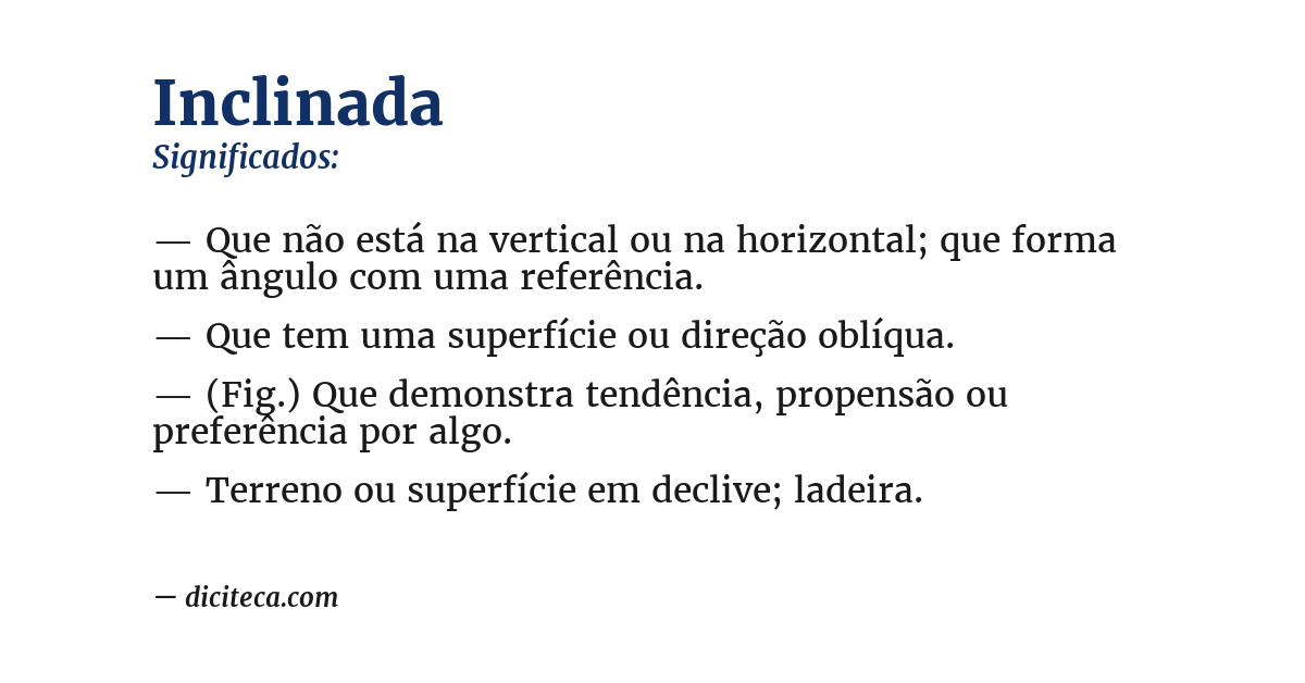 Significado de inclinada