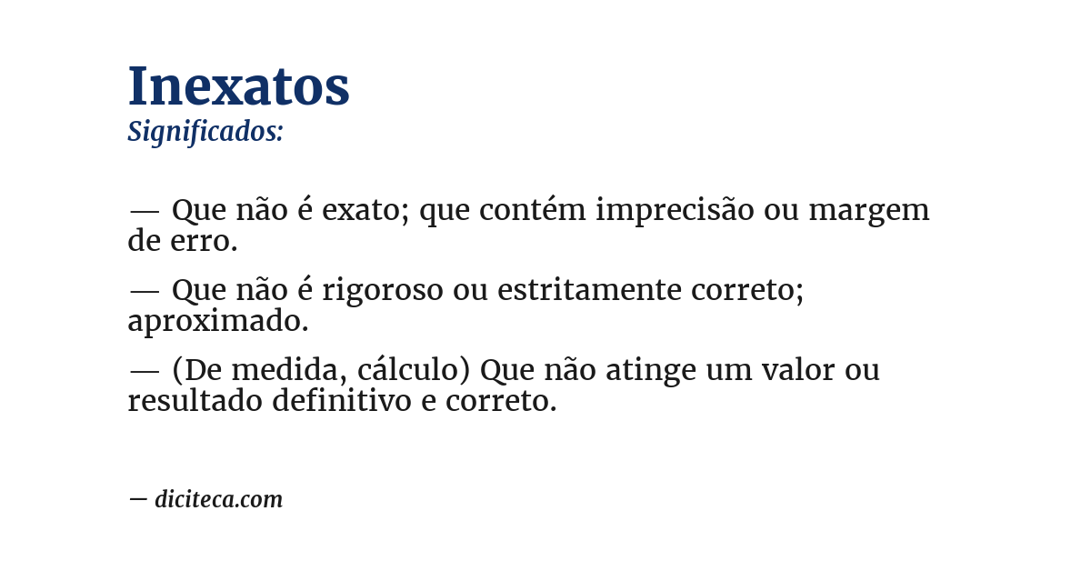 Significado de inexatos