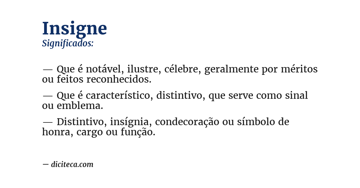 Significado de insigne