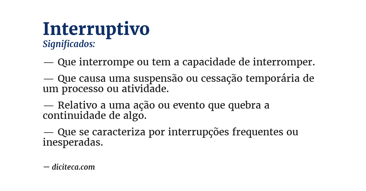 Significado de interruptivo