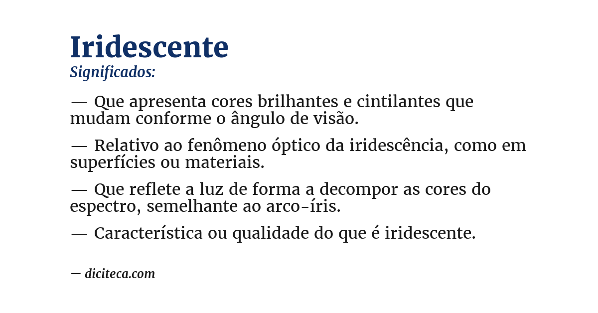 Significado de iridescente