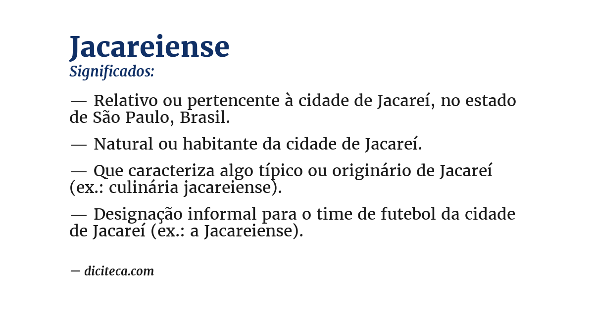 Significado de jacareiense