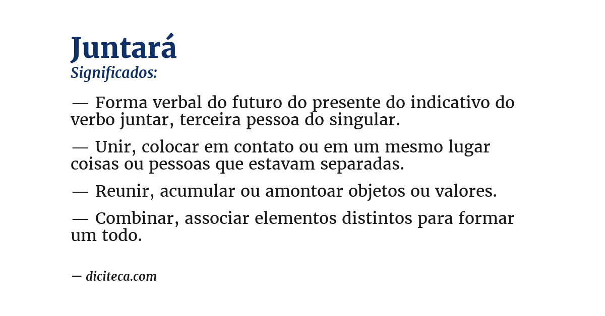 Significado de juntará