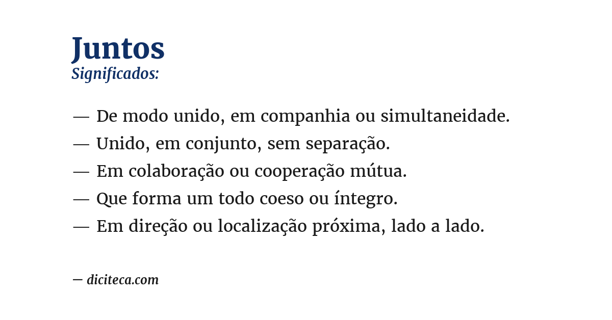 Significado de juntos