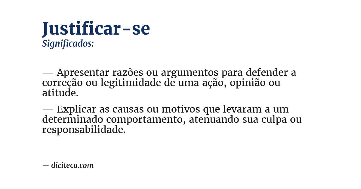 Significado de justificar-se