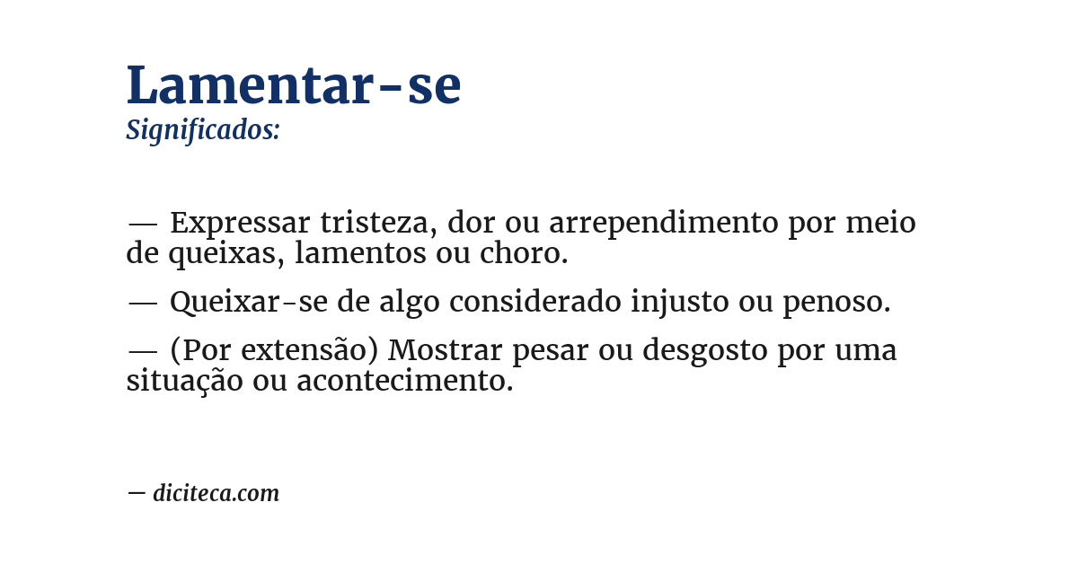 Significado de lamentar-se
