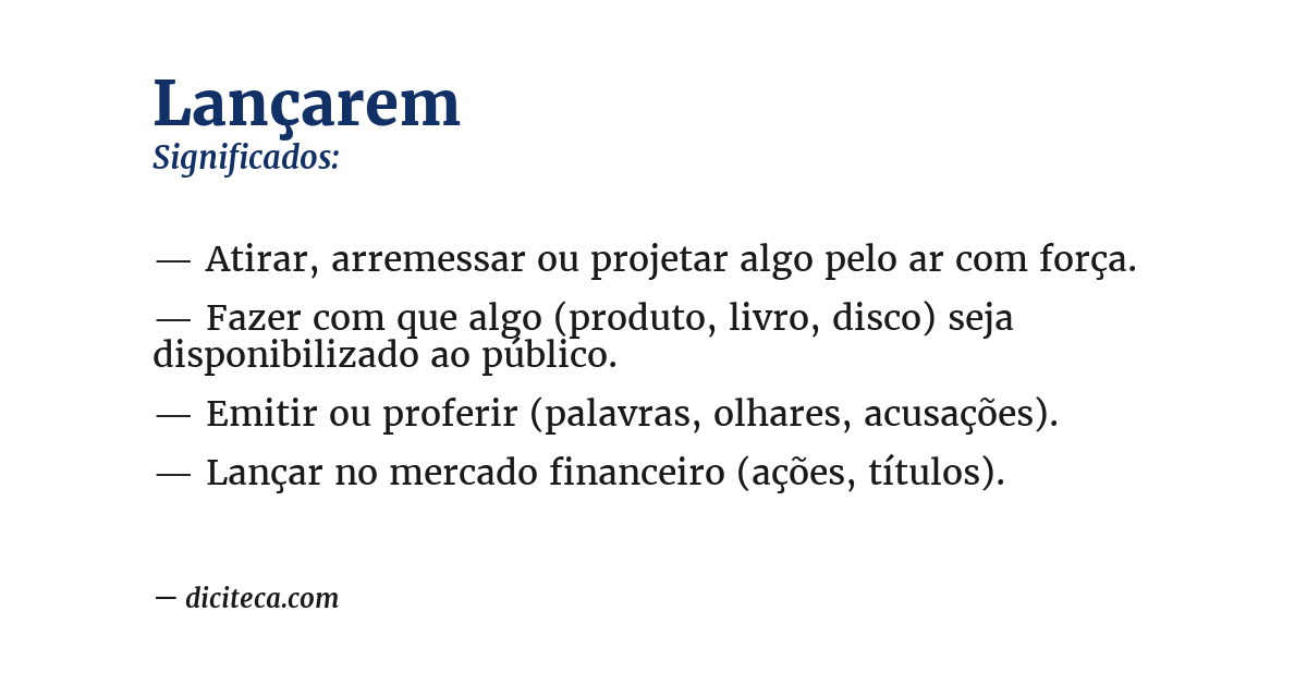 Significado de lançarem