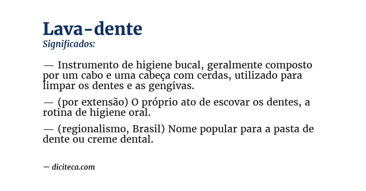 Significado de lava-dente