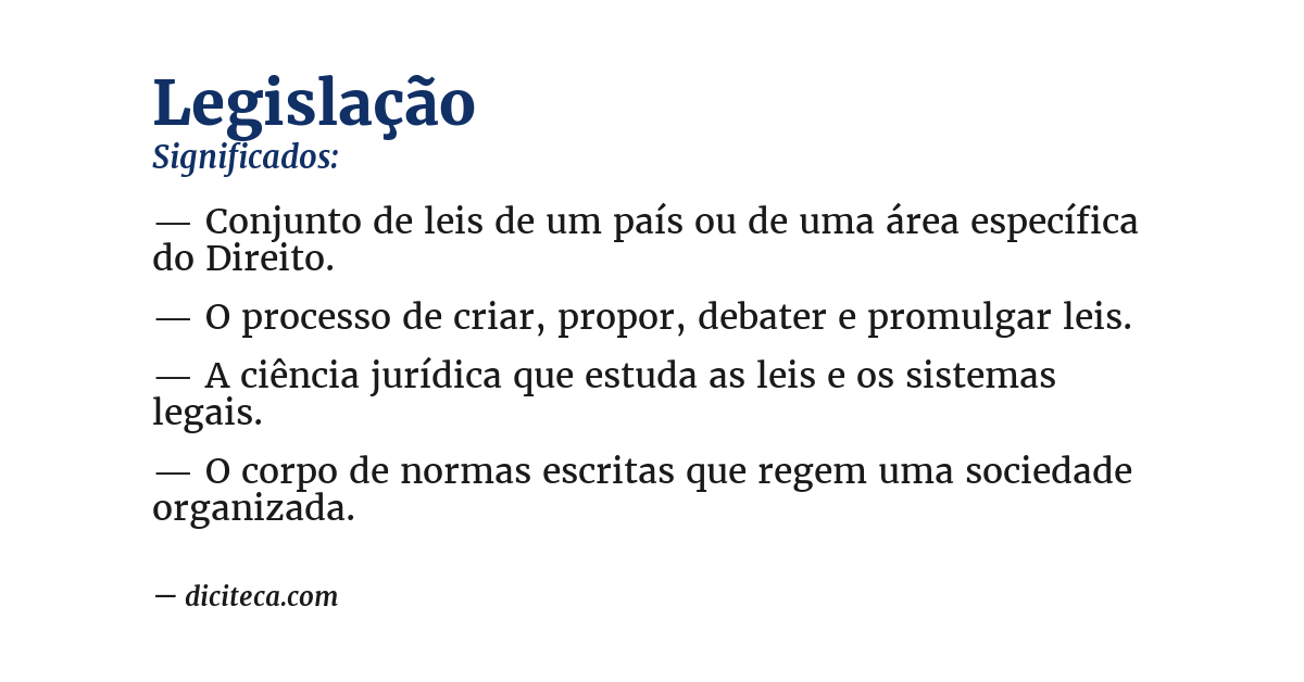 Significado de legislação