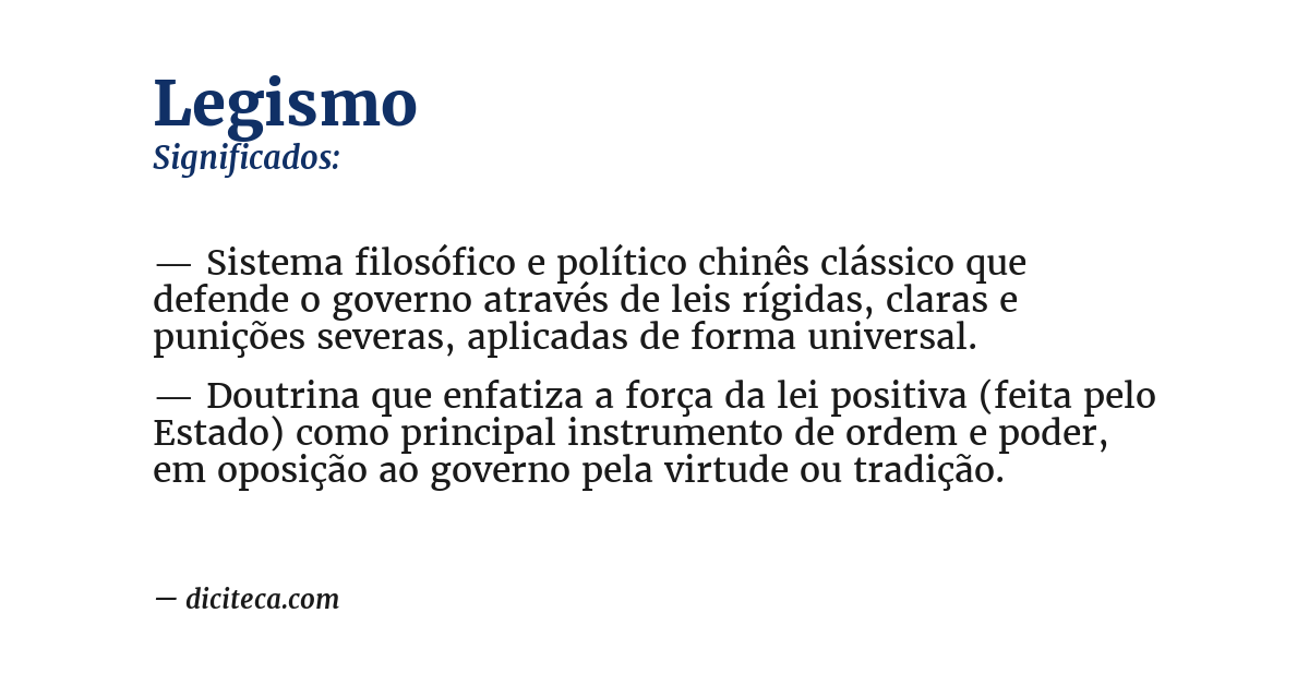 Significado de legismo