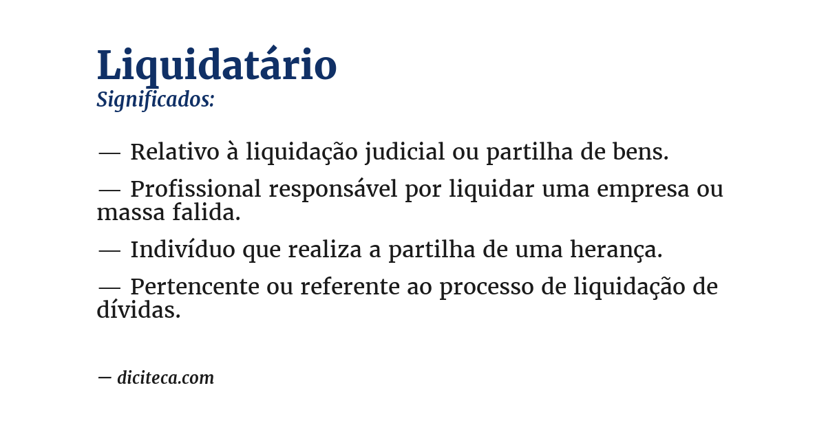Significado de liquidatário