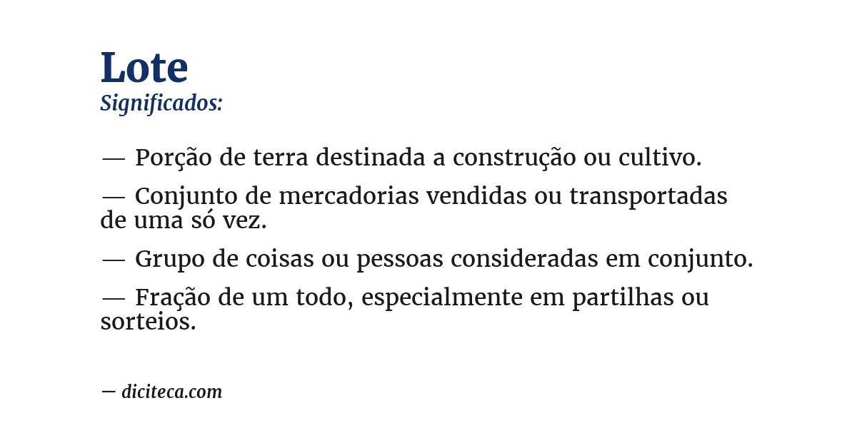 Significado de lote