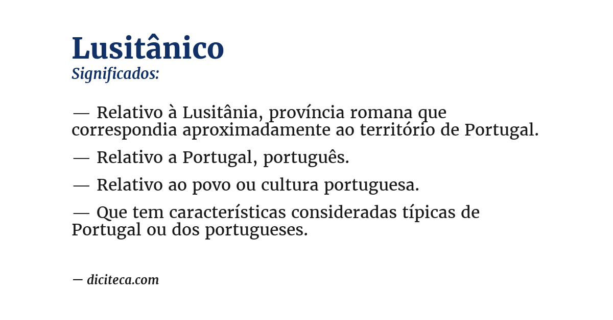 Significado de lusitânico