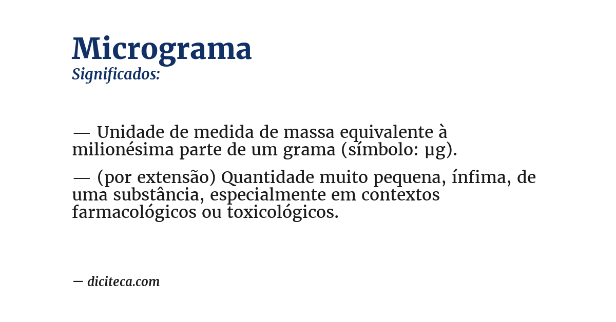 Significado de micrograma