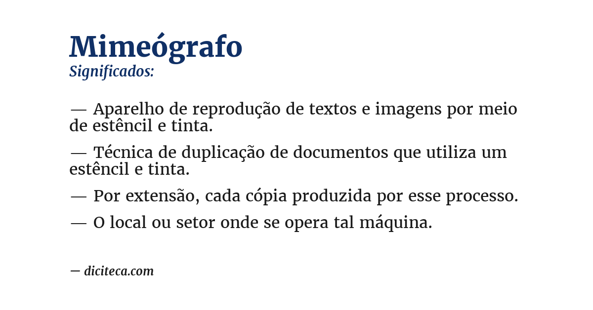 Significado de mimeógrafo