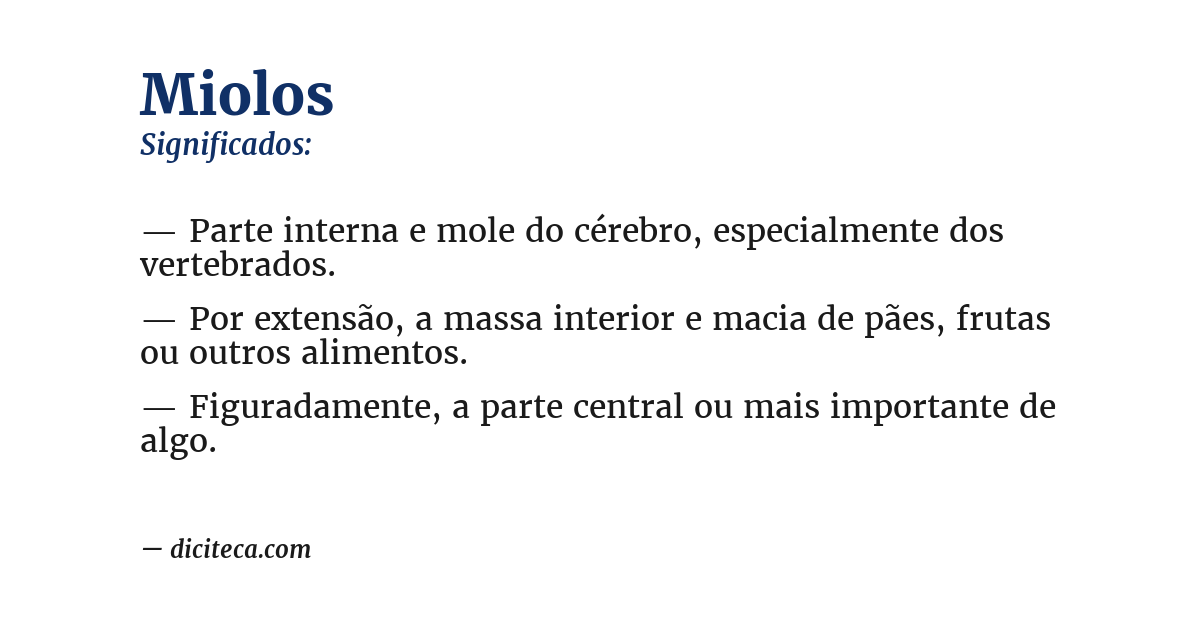 Significado de miolos