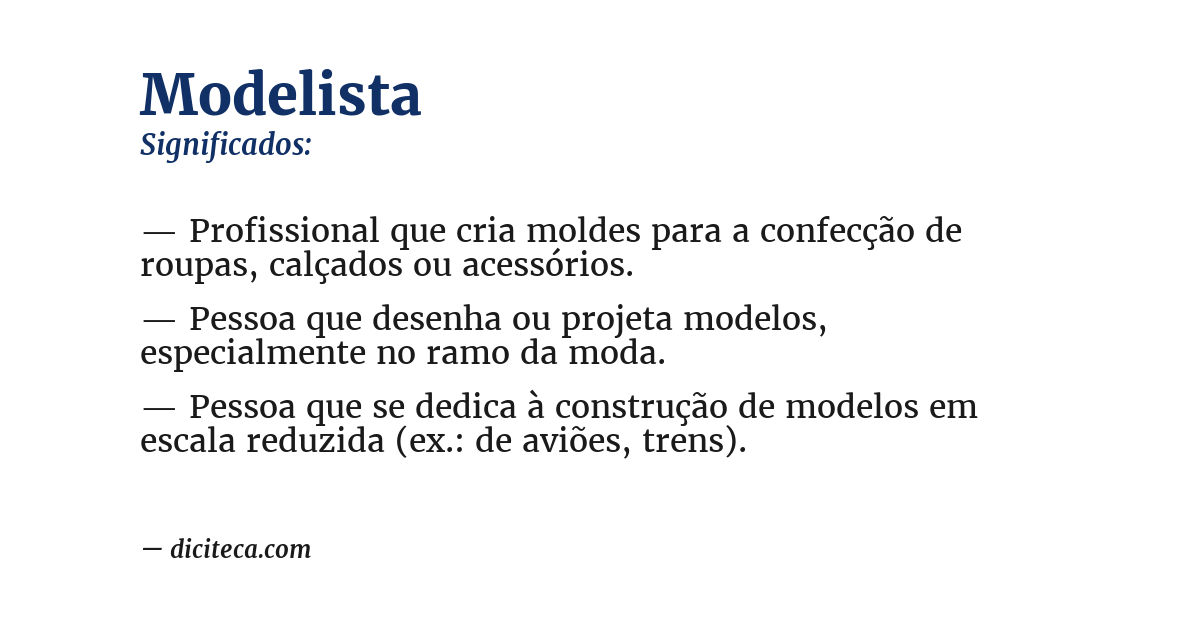 Significado de modelista