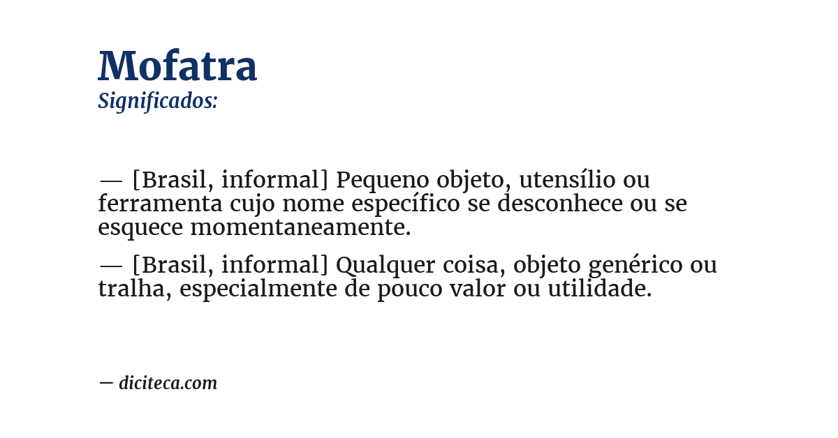 Significado de mofatra