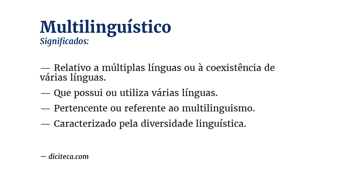 Significado de multilinguístico