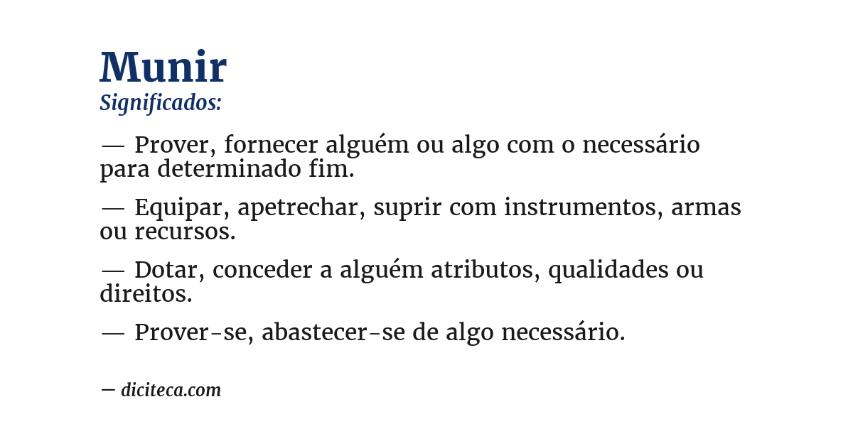 Significado de munir