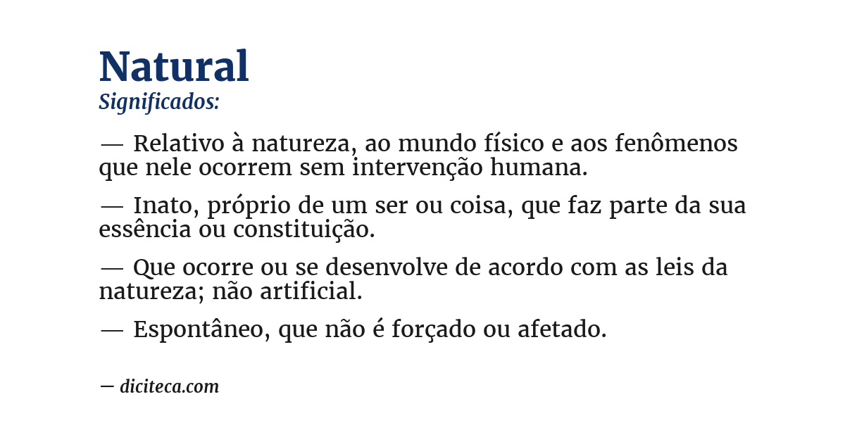 Significado de natural