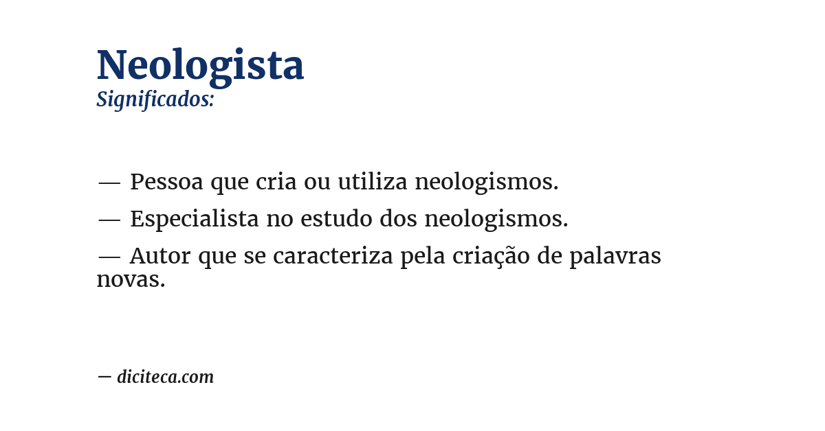 Significado de neologista