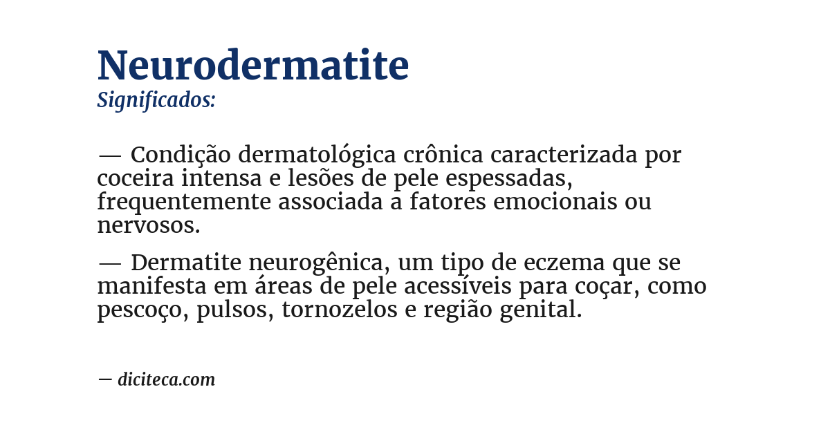 Significado de neurodermatite