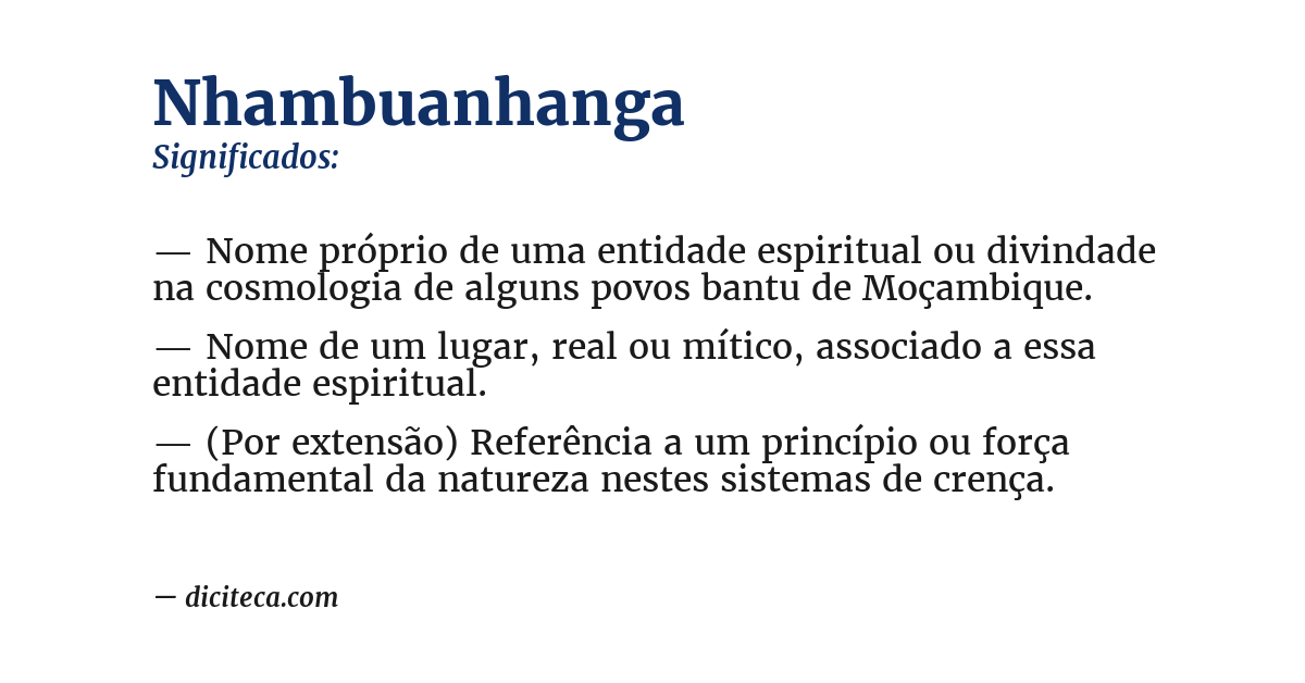 Significado de nhambuanhanga